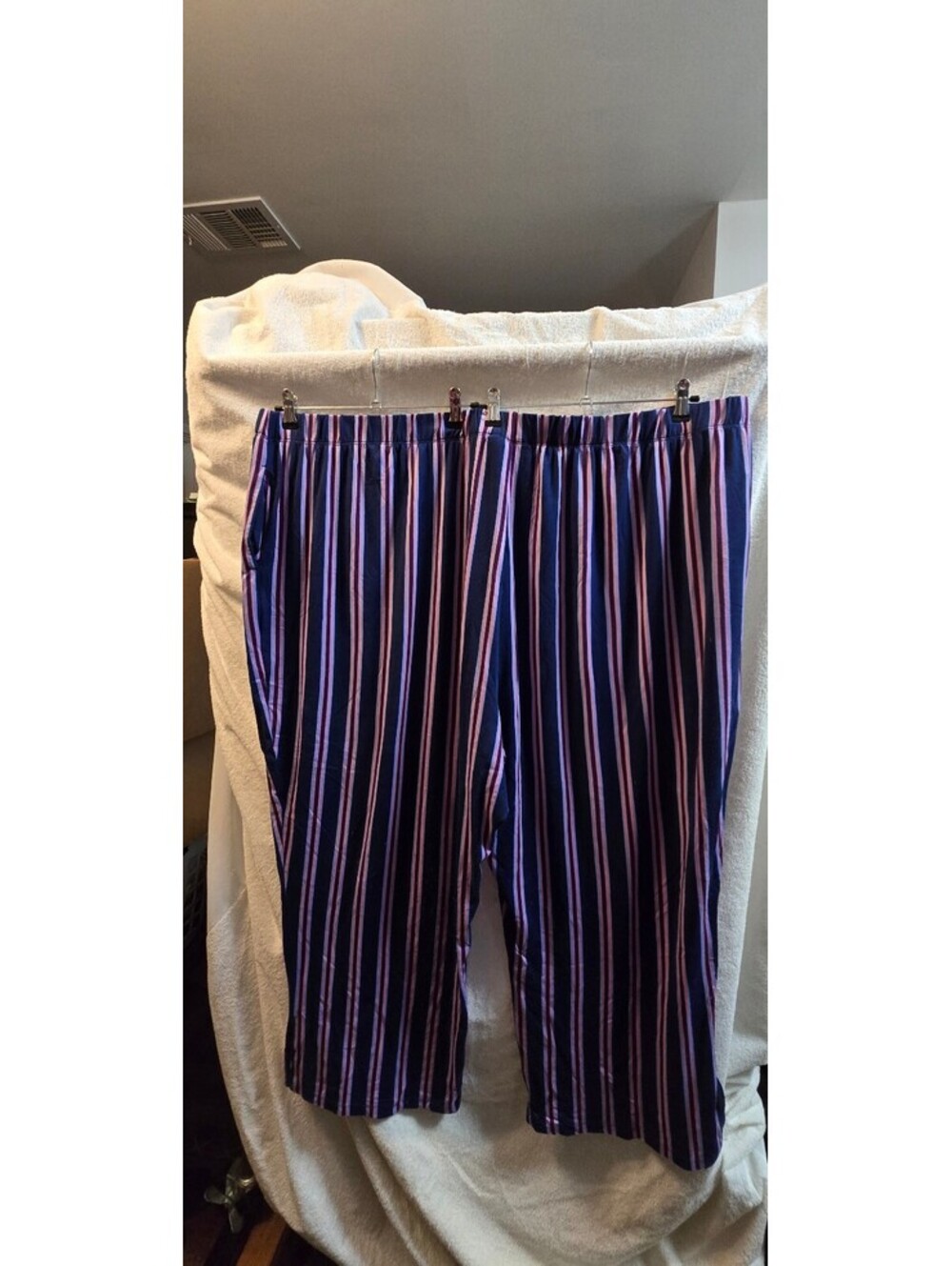 dreams & co. Women's Plus Size 38/40 Striped Lounge Pants